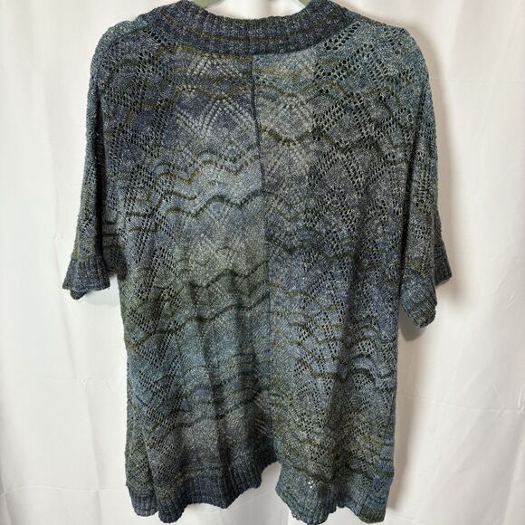 Catherines Cardigan Sweater Womens Size 1X Blue Short Sleeve Knit Career Work - Picture 5 of 5